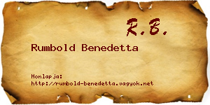 Rumbold Benedetta névjegykártya